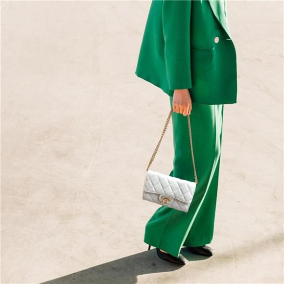 Clutch Purses for Women with Quilted Designs, Beige - Picture 2 of 6